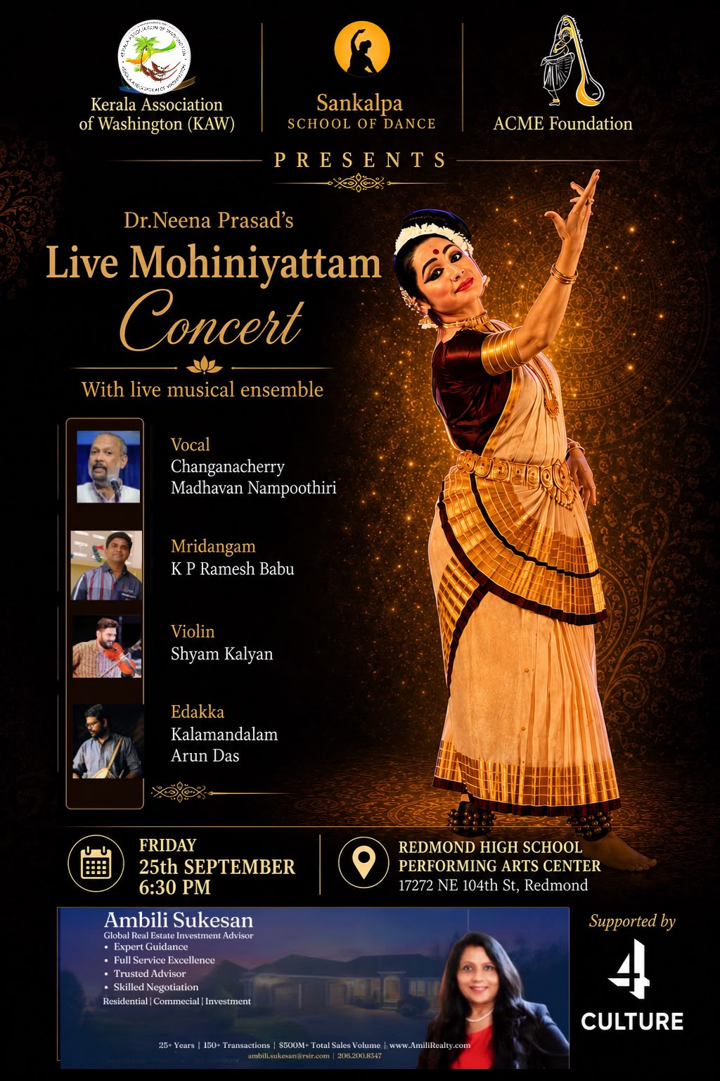 Dr. Neena Prasad Live Mohiniyattam Poster